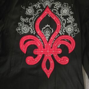 Men's Black Blazer with Red Embroidery